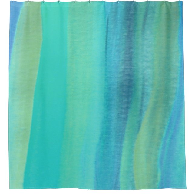 Modern Teal Blue Shower Curtain (Front)