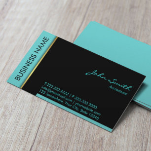 Modern Teal Border Accountant Business Card