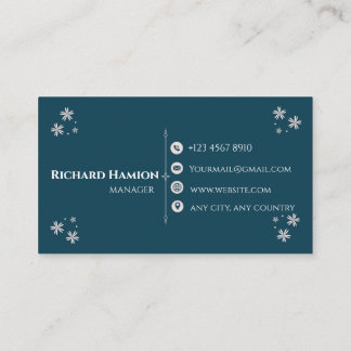 Modern Teal Custom Minimal Business Card Design