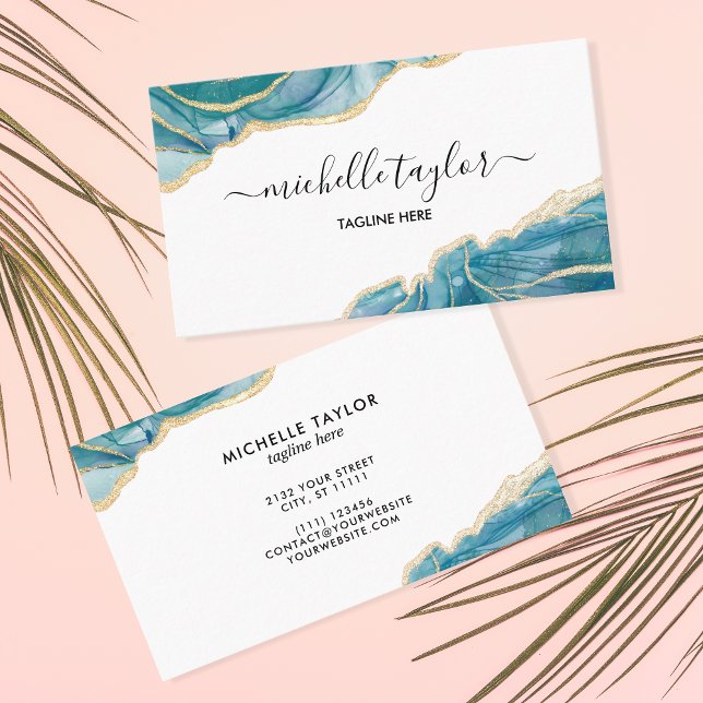 Modern Teal Elegant Makeup Artist Beauty Salon  Business Card (Creator Uploaded)