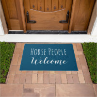 Modern Teal Equestrian Rider Horse People Welcome