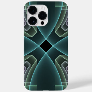 Modern Teal Geometric Fractal Art Graphic Case-Mate iPhone 14 Pro Max Case
