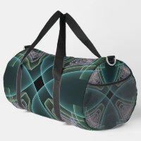 Modern Teal Geometric Fractal Art Graphic