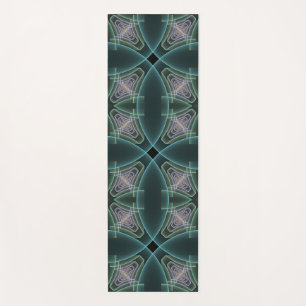 Modern Teal Geometric Fractal Art Graphic Yoga Mat