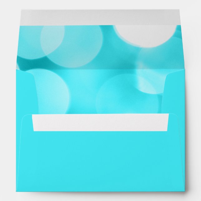 Modern Teal Glitter Lights Return Address Envelope (Back (Bottom))