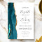 Modern Teal Gold Agate Wedding Invitation