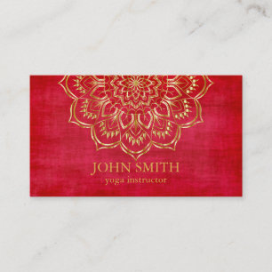Modern Teal & Gold Mandala Yoga Instructor Busines Business Card