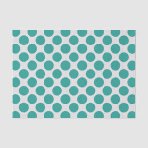 Modern Teal Green and White Large Polka Dots Tissue Paper
