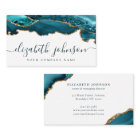 Modern Teal Green Gold Glitter Agate Marble