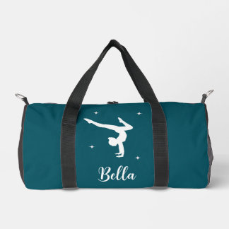 Modern Teal Gymnastics Dance Fitness Duffle Bag