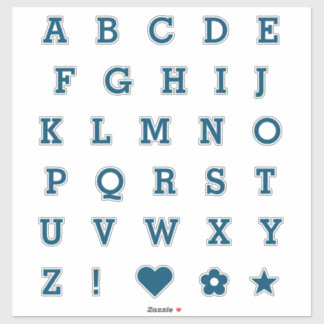 Modern Teal Letters | Monogram Alphabet Stickers