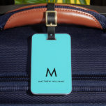 Modern Teal Minimal Monogram Custom Luggage Tag<br><div class="desc">Modern Teal Minimal Monogram Custom Luggage Tag</div>