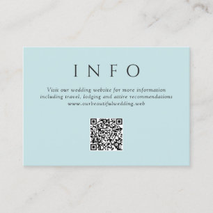 Modern Teal Minimalist QR Code Wedding Enclosure Card