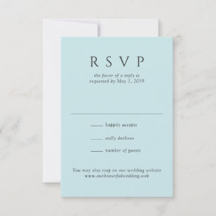 Modern Teal Minimalist Wedding RSVP Card
