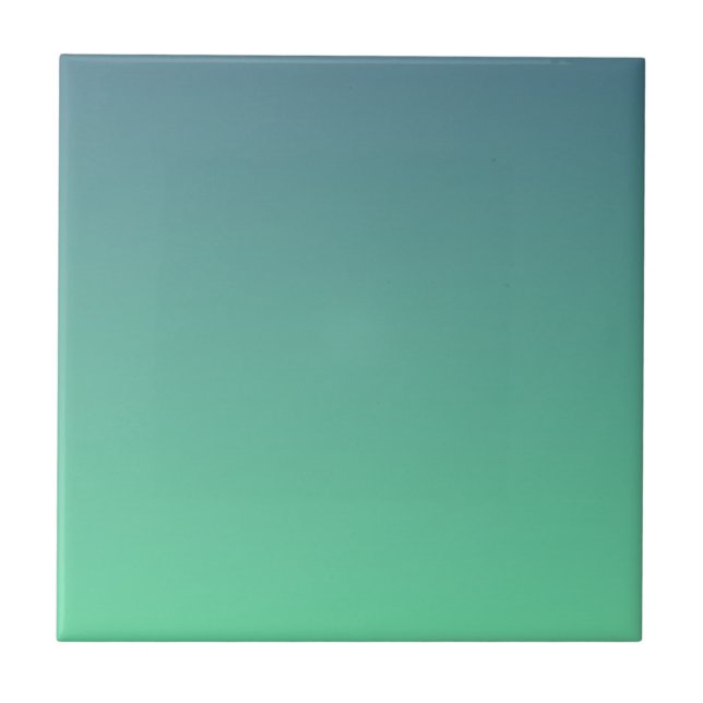 Modern Teal Mint Green Ombre Tile (Front)