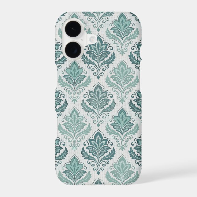 Modern Teal Nordic Damask (Back)