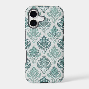 Modern Teal Nordic Damask