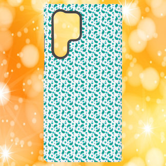 Modern Teal Paisley Print Stylish Floral Pattern Samsung Galaxy Case