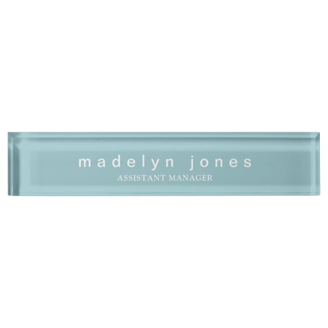 Modern Teal Personalized Nameplate (Front)