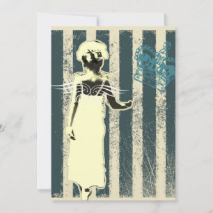 modern teal stripes Junior Bridesmaid Invitation