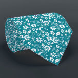 Modern Teal Turquoise Blue Floral Pattern Tie<br><div class="desc">Modern Teal Turquoise Blue Floral Pattern Necktie - perfect for a tropical event! Easy to change the background colour,  too. Created by Zazzle pro designer BK Thompson © exclusively for Cedar and String; please contact us if you need assistance with the design.</div>