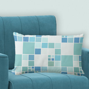 Modern Teal Turquoise Pattern Pillow