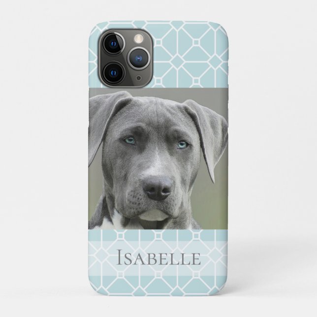 Modern Teal Turquoise White Photo Personalised Case-Mate iPhone Case (Back)