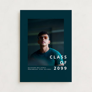Modern Teal Typography Graduation Announcement