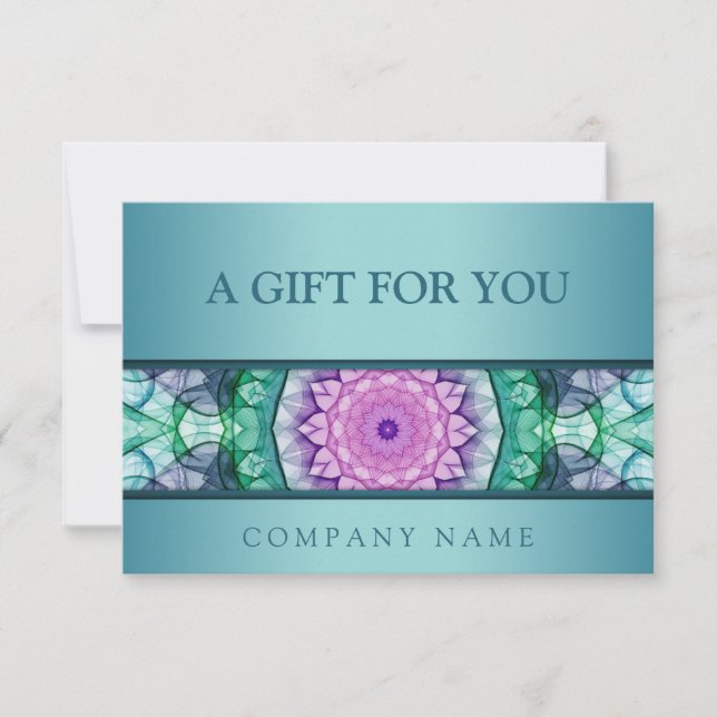 Modern teal waterlily mandala (Front)