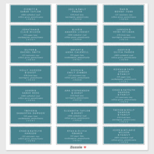 Modern Teal Wedding Guest Address Labels
