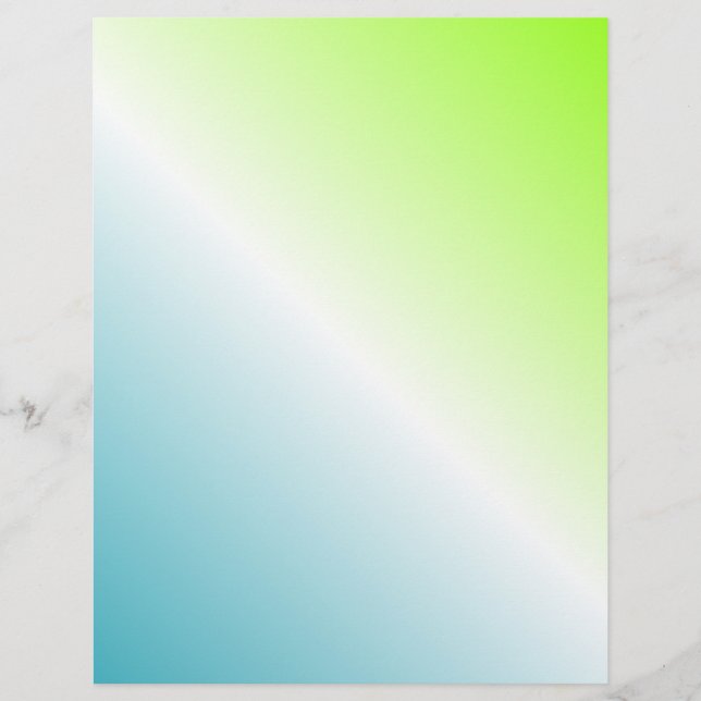 Modern Teal White Green Gradient Scrapbook Paper (Front)