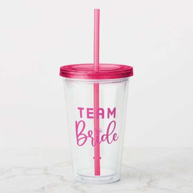 Modern Team Bride Bachelorette Acrylic Tumbler (Front)