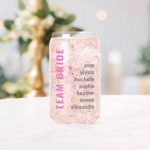 Modern Team Bride Bridal Party Gift Can Glass