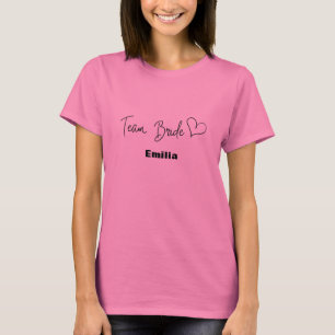 Modern team bride Hot Pink Bridesmaid bridal party T-Shirt