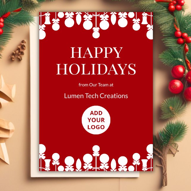 Modern Team Holiday Card | Your Logo Here (Creator Uploaded)