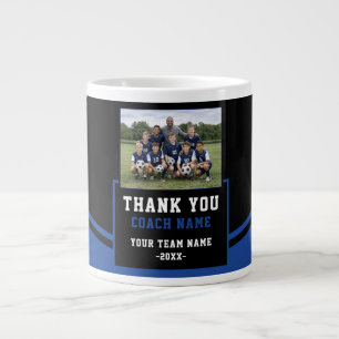 Modern Team Name Photo Coach Thank you Large Coffee Mug
