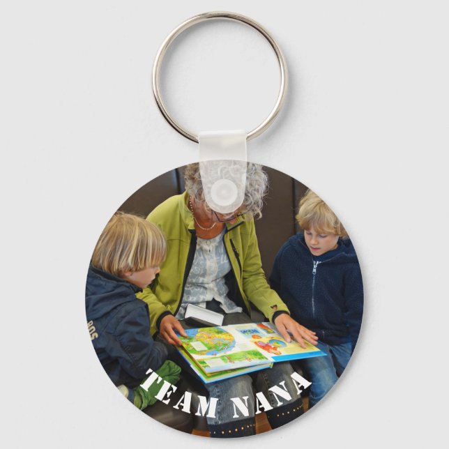 Modern Team Nana Custom Photo Key Ring (Front)