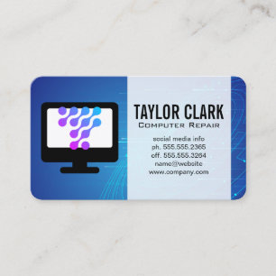 Modern Tech AI Computer Repair Business Card