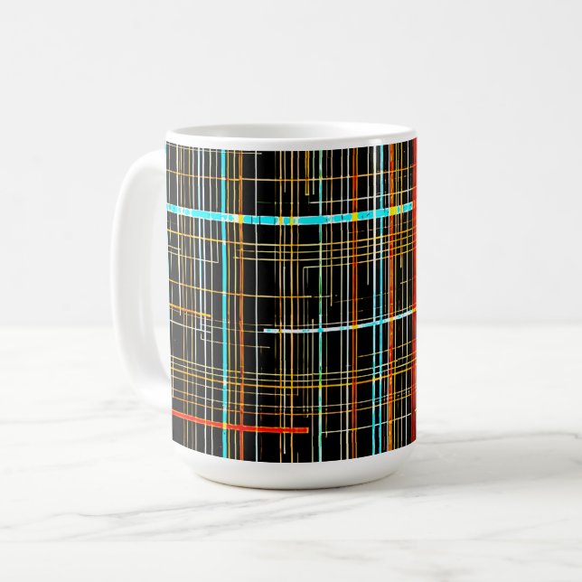 Modern Tech Art Design Coffee Mug (Front Left)