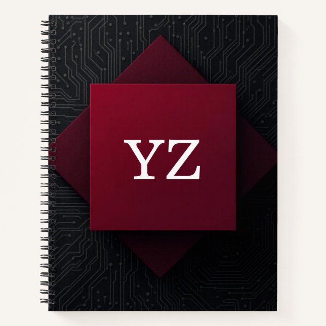 Modern Tech Grid Notebook (Front)