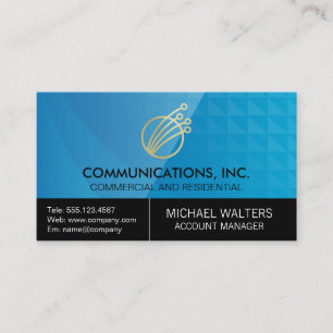 Modern Tech Logo   Geometric Background Business Card