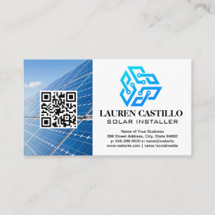 Modern Tech Logo Icon   Solar Panels Business Card