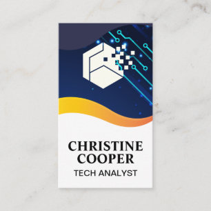 Modern Tech Logo   Technology Business Card