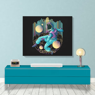 Modern Techno Astronaut Illustration Canvas Print