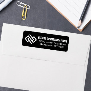 Modern Technology Company Black Return Address