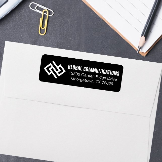 Modern Technology Company Black Return Address (Creator Uploaded)