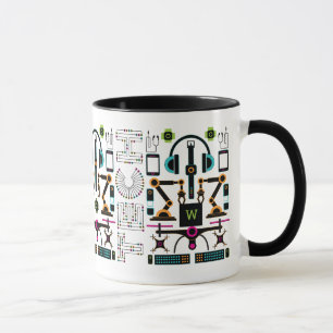 Modern Technology Objects & Equipment Pattern Mug