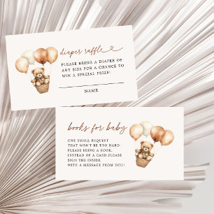 Modern Teddy Bear Baby Shower Books For Baby Enclosure Card