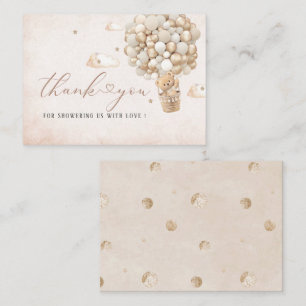 Modern Teddy Bear Ballon Watercolor  Baby shower Card