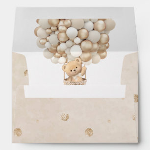 Modern Teddy Bear Watercolor Baby Shower  Envelope